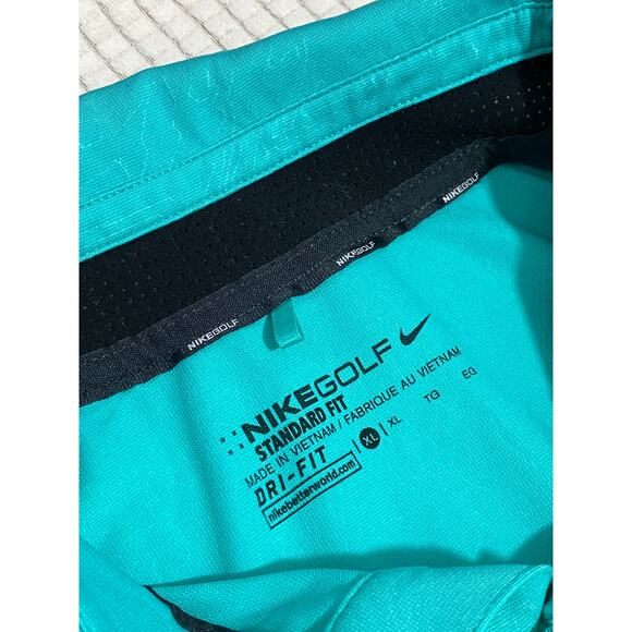 Nike Golf Polo Shirt Mens Size XL Hawaii Kapalua Golf Aqua Green Neck vent/Mesh - Picture 5 of 12